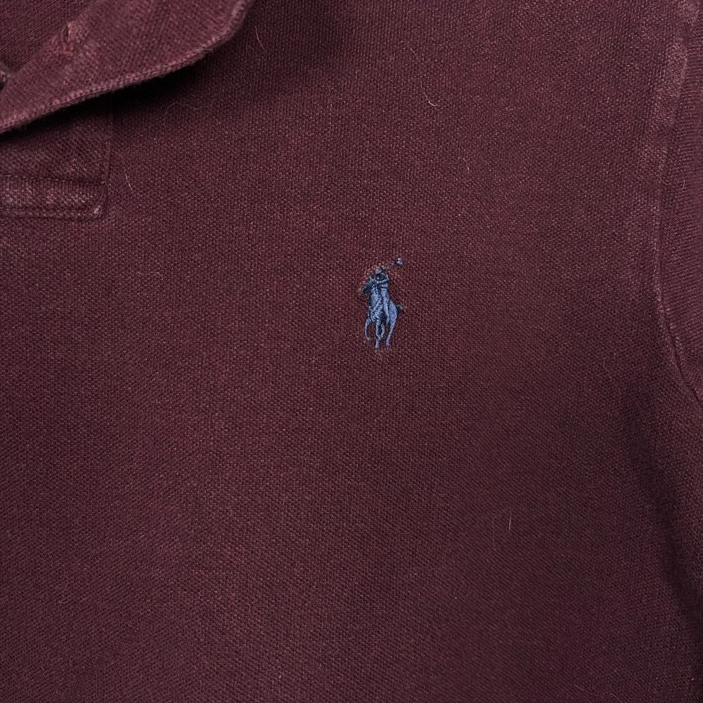 Polo Ralph Lauren Burgundy Custom Fit Cotton Polo Shirt Size L Preppy Classic